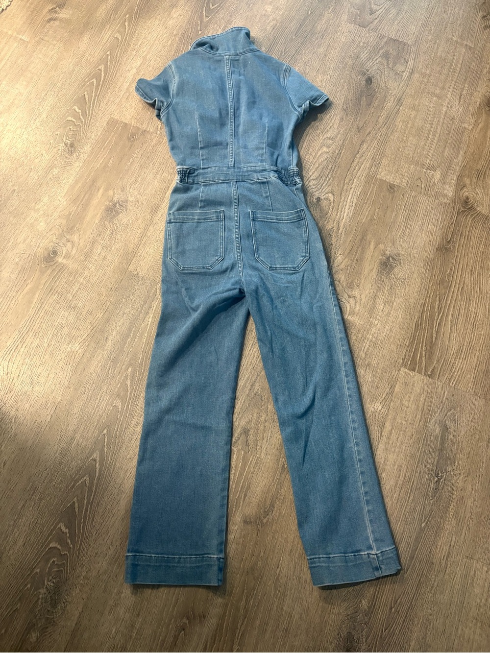 Show Me Your MuMu Light Blue Denim Short-Sleeve Jumpsuit - Picture 3 of 6